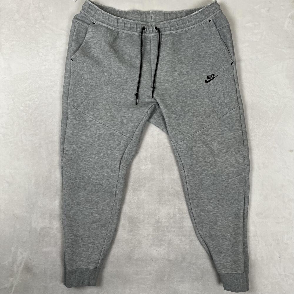 Nike Tech Fleece Sweatpants Mens 2XL Gray Joggers Zip Pocket Elastic Waist